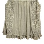 POL Tie Dye Sleeveless Grey Eyelet Faux Pearl Accent Top Blouse Large Photo 1