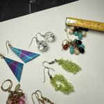 Dangle Drop Pierced Earrings Lot Of 6 Mostly Bead / Beaded Variety Photo 2