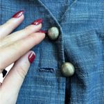 Modcloth Bea & Dot  Field Day Tie Back Dress Chambray Navy Button-Down Large Photo 2