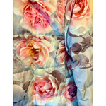 Sundance  Floral Duck Down Blue Pink Puffer Coat Photo 5