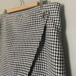Nicole Miller EVIE HOUNDSTOOTH FAUX WRAP ASYMMETRICAL SKIRT Size 14 Black White Tweed Preppy Photo 2