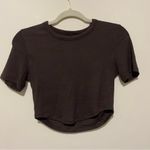 Lululemon Chocolate Brown Ribbed Soft Crop Top size XS/S Photo 1