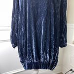 ZARA  blue‎ velvet oversized tunic dress size small Photo 5