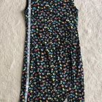 Talbots Petite Black Sheath Multicolored Floral Round Neck Sleeveless Dress Photo 5
