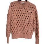 Brunello Cucinelli NWT  Crewneck Open Cable Knit Chunky Sweater in Pink - Size XL Photo 0