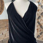 Open Edit Elegant Black Halter Wrap velvetTank Top Photo 0