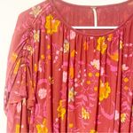 Free People  Size XS Floral Wildflower Honey Blouse Top Berry Combo Photo 1