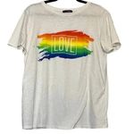 Feeling Festive Love Rainbow Pride Shirt Women's Size XL White Photo 0