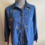 Looney Tunes: tweety bird jean button up top Blue Size L Photo 1