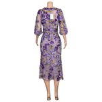 MARCHESA NOTTE Orchid & Rose Embroidered Tulle Cocktail Dress, Purple, 0 (US) Purple Photo 7