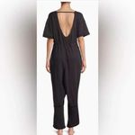 Free People  Black Cozy Good Side Jumpsuit V Neck Short Sleeve Lounge Relaxed M Photo 1