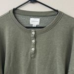 American Eagle Women's XS Boxy Relaxed Fit Tie Hem French Terry Green Photo 2