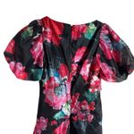 Teri Jon Rickie Freeman Black Floral Organza V Photo 14