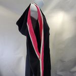 Venus  black hooded sweater midi dress with pink stripes Photo 1