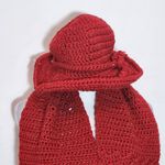 Red Crochet Knit Scarf and Hat Set NWT One Size Red Crochet Scarf with Hat Photo 1