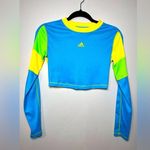 Adidas  Color Block Long Sleeve Ribbed Crop Top Women’s Shirt Sz XS Vintage NWOT Photo 0