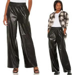 BLANK NYC  Faux Leather Wide Leg Pants, Black, Size Large Photo 1