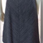 Ann Taylor Cotton Knit Short Straight Lined Skirt Button BLK/WH Side Zip SASSY Photo 6