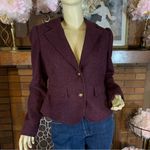 Cato  BURGUNDY PURPLE WOOL BLEND BLAZER W/FAUX FUR COLLAR (S) Photo 8