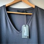 All Saints Kay Charcoal V-Neck Split Short Sleeve Tie Tee Size XS NWT Basic Photo 4