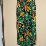 Nicole Miller  100% linen Floral Tropical Wide leg pants size L Photo 4