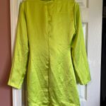 ZARA Lime Green Satin Silk Draped Mini Dress Photo 8