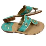 Jack Rogers  Nantucket Gold Sandals 6 Caribbean Blue Photo 8