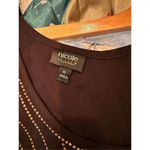 Nicole by‎ Nicole Miller Beaded Top Size XL Black/Gold Black Photo 6