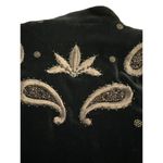 Laurel Vintage Velvet Embroidered Paisley Crop Bolero Jacket 40 Medium Black Purple Photo 3