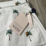 NYDJ Palm Print High Waist Frayed Hem Denim A-Line Shorts Plus Size 24W NWT Photo 1