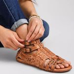 Bed Stu EUC  Leather Claire Caged Sandals Tan Size 8 Photo 2