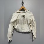 Blue B White Crop Rhinestone Jean Jacket Size Small/Medium Photo 2