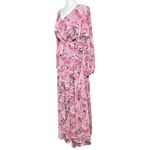 INC NEW INTERNATIONAL Maxi Cute Dress Size 6 Pink Animal print Long Sleeve Photo 2