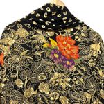 VTG Maggie McNaughton Womens Open Front Jacket 20W Black Floral Mixed Print Boho Photo 3
