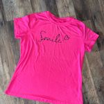 SheIn Pink T-Shirt with Smile Graphic Photo 0