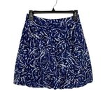 Banana Republic  Silk Blue White Floral Print Mini Skirt Lined 100% Silk Size 0 Photo 1