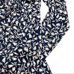 CAROLE LITTLE Vintage Long Sleeve Navy Floral Dress Women’s Size 6 Blue Photo 3