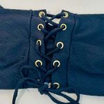 Blue Life  Black Textured Lace Up Crop Top /Swim Top size Medium Photo 10