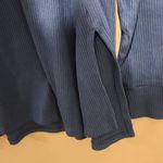 American Eagle  Blue V- neck Long Sleeve Tee L Oversized Ribbed Photo 3