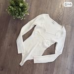 Abercrombie & Fitch Abercrombie Corset Sweetheart Sweater Bodysuit in white Photo 1