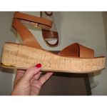 Franco Sarto New Womens 11 M Sandals Shoes Wedge Terry Platform Cognac Brown NIB Photo 8