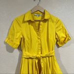 Badgley Mischka Yellow Shirt Collar Flare Dress 22 plus Photo 3