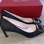 Roger Vivier Black Belle Vivier Trompette Piping Heels Tweed size 39.5 Photo 1