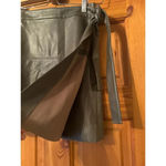Aritzia Wilfred Free Faux Leather Wrap Mini Skirt M Olive Green Edgy Fall Style Photo 2