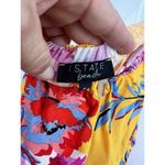 1. State  Yellow Floral Print Strapless Ruffled Tiered Summer Dress Size Small Photo 7