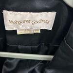 Margaret Godfrey Black Vintage Leather Jacket Blazer Size 10 Great Condition Photo 2
