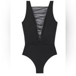 Victoria's Secret ‎ Black Mesh Detail Open Back Bodysuit Size S Photo 2