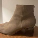 Rag and Bone  Drea Suede Mid Block Lucite Heel Ankle Boot Smoke Suede 39.5 (9) Photo 0