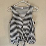 Old Navy  Navy Blue & White Striped Sleeveless Blouse - Small‎ Photo 9
