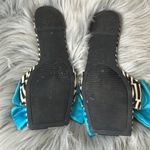 Betsey Johnson EUC Turquoise and Pink Bow Slides sz 6 Photo 3